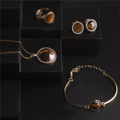 Pulseira Brilhato Pedras Naturais Brasileiras — Folheado a Ouro