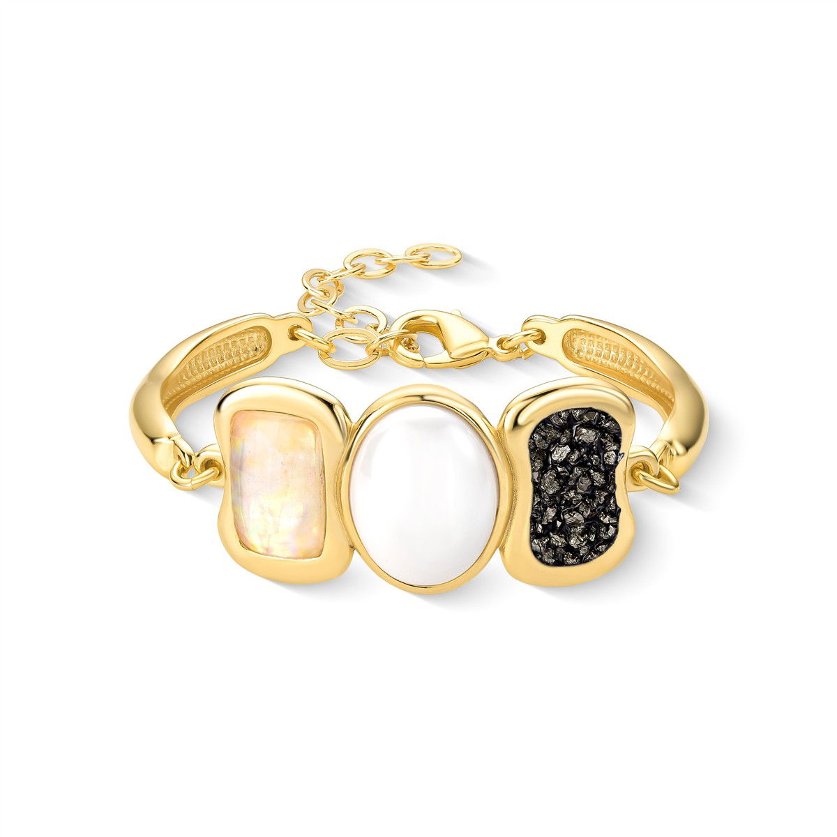 Pulseira Possebon Folheado a Ouro - Pedra Natural