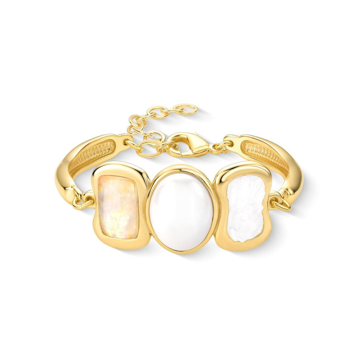 Pulseira Possebon Folheado a Ouro - Pedra Natural