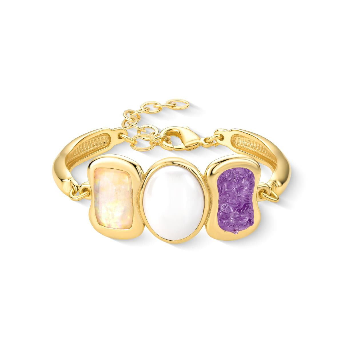 Pulseira Possebon Folheado a Ouro - Pedra Natural