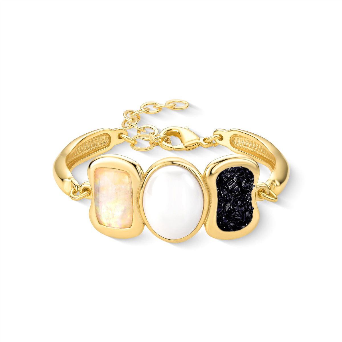 Pulseira Possebon Folheado a Ouro - Pedra Natural