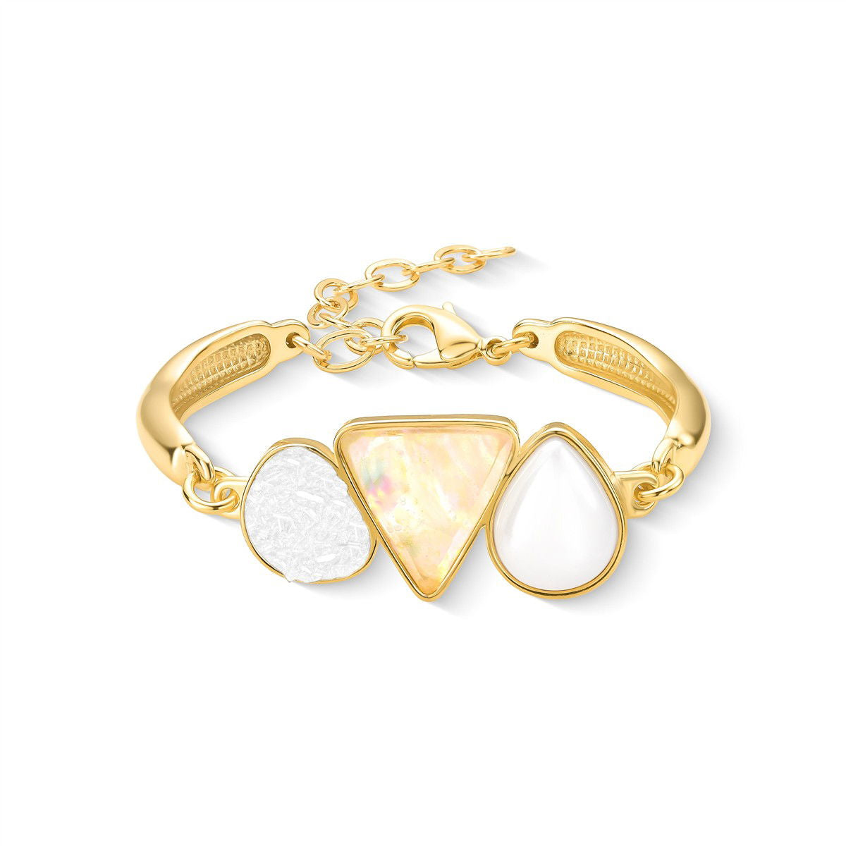 Pulseira Brilhato Pedras Naturais Brasileiras — Folheado a Ouro