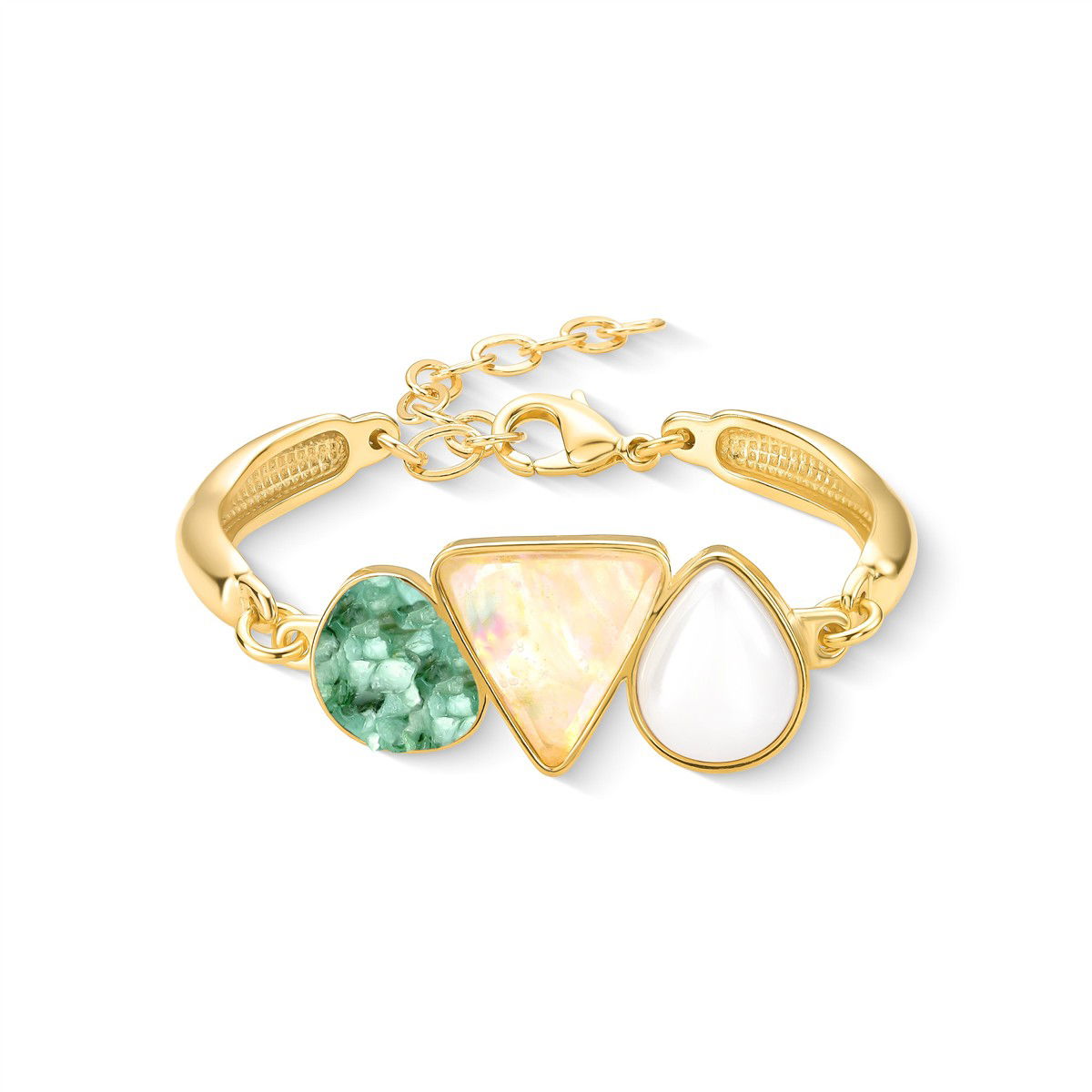 Pulseira Brilhato Pedras Naturais Brasileiras — Folheado a Ouro