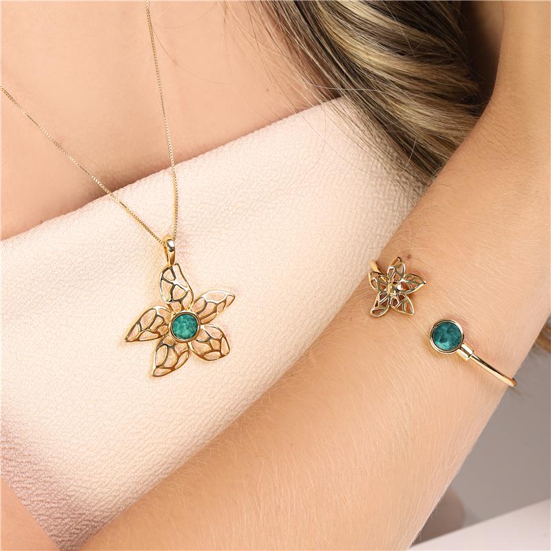 Pulseira Brilhato Pedras Naturais Brasileiras — Folheado a Ouro