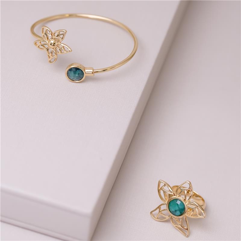 Pulseira Brilhato Pedras Naturais Brasileiras — Folheado a Ouro