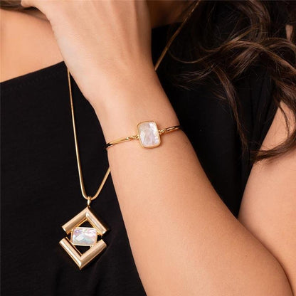 Pulseira Brilhato Pedras Naturais Brasileiras — Folheado a Ouro