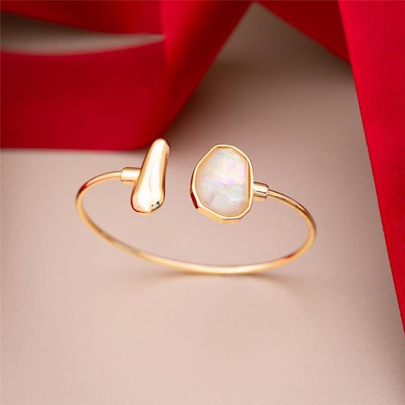 Pulseira Possebon Folheado a Ouro - Pedra Natural