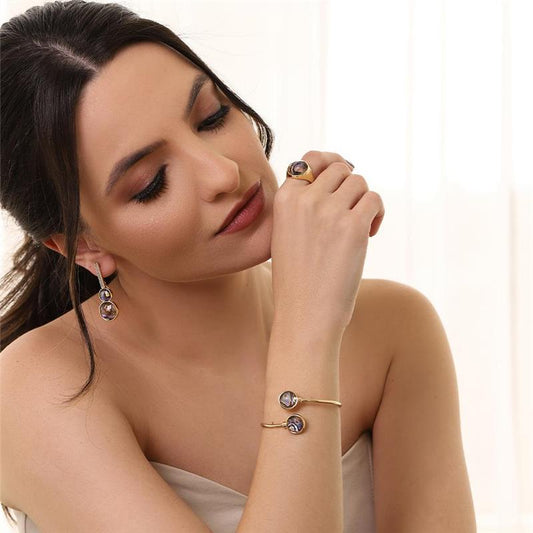 Pulseira Brilhato Abalone Folheado a Ouro