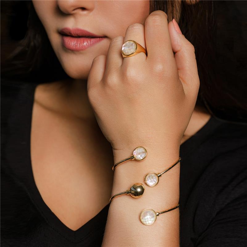 Pulseira Possebon Folheada a Ouro - Pedra Natural