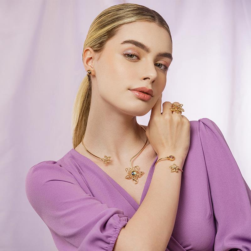 Pulseira Possebon Folheada a Ouro - Pedra Natural