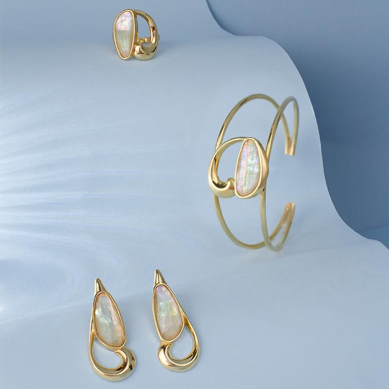 Pulseira Brilhato Pedras Naturais Brasileiras - Folheado a ouro