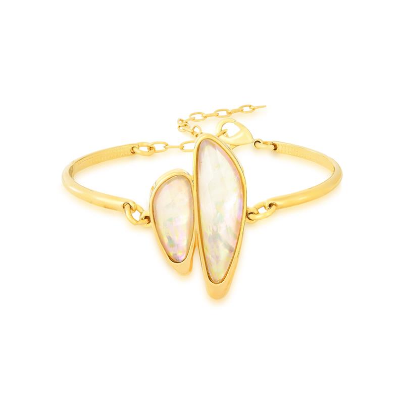 Pulseira Brilhato Pedras Naturais Brasileiras - Folheado a ouro