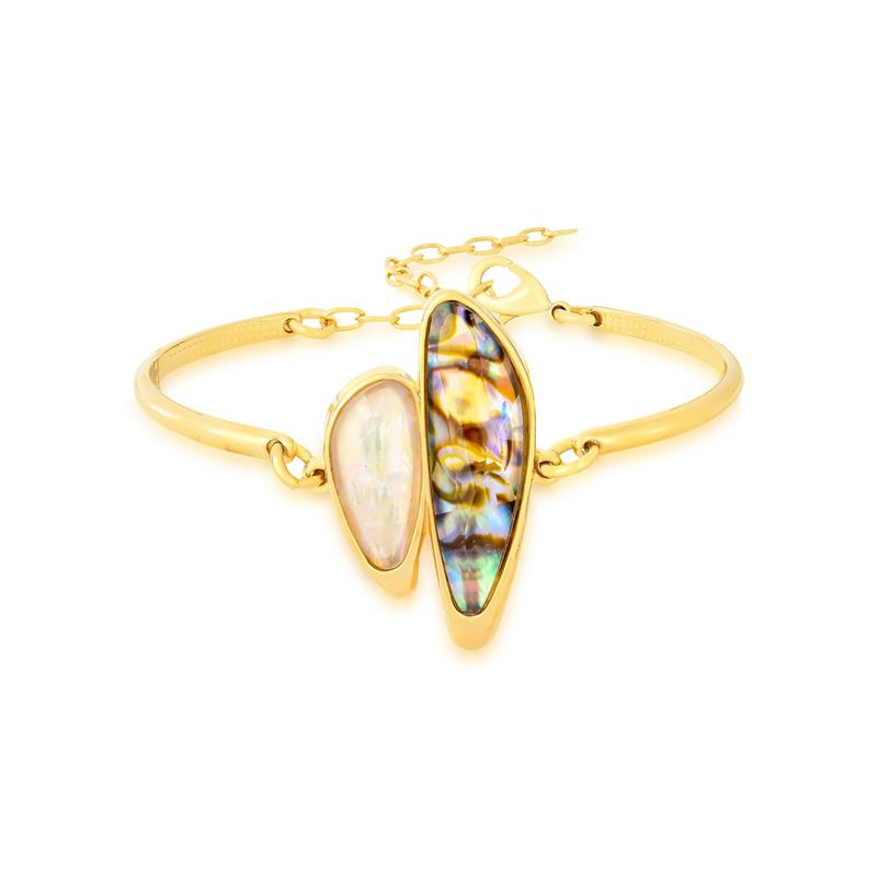 Pulseira Brilhato Pedras Naturais Brasileiras - Folheado a ouro