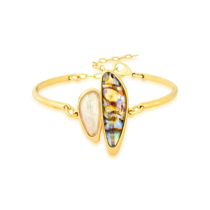 Pulseira Brilhato Pedras Naturais Brasileiras - Folheado a ouro