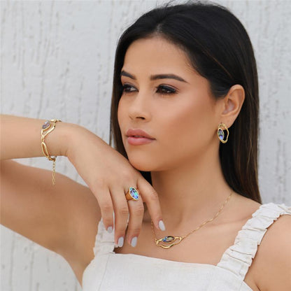 Pulseira Brilhato Pedras Naturais Brasileiras - Folheado a ouro