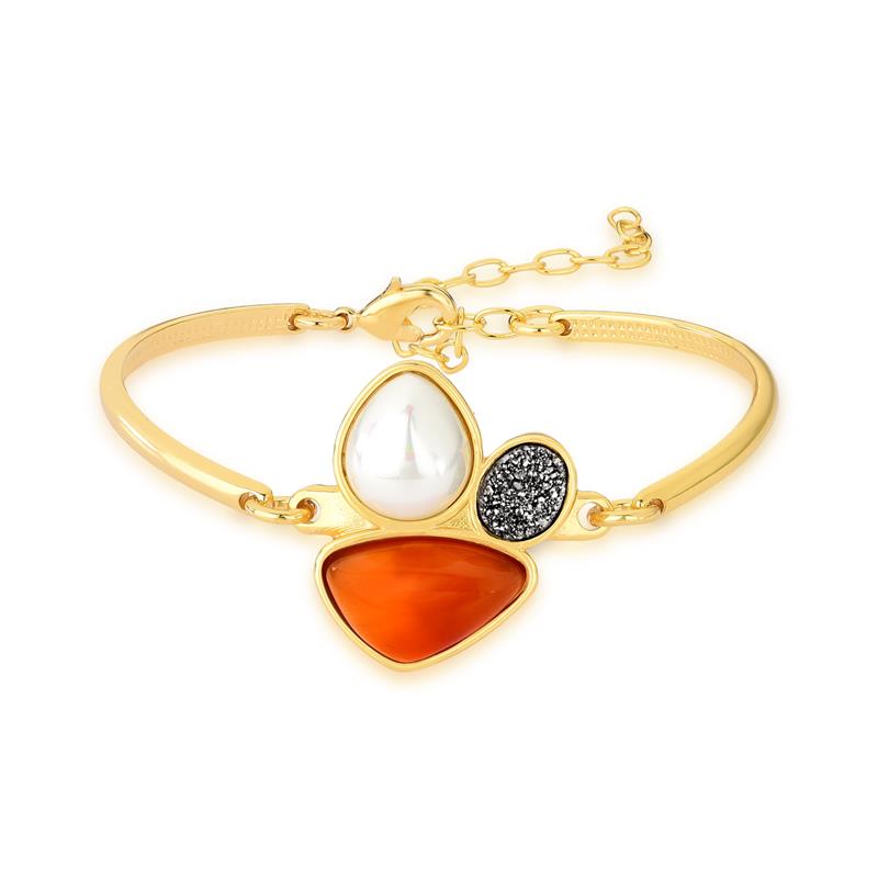 Pulseira Brilhato Pedras Naturais Brasileiras — Folheado a Ouro