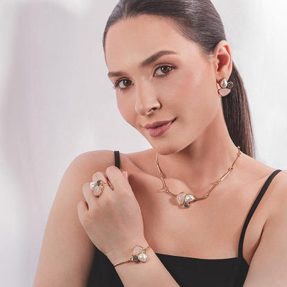 Pulseira Possebon Folheada a Ouro - Pedra Natural