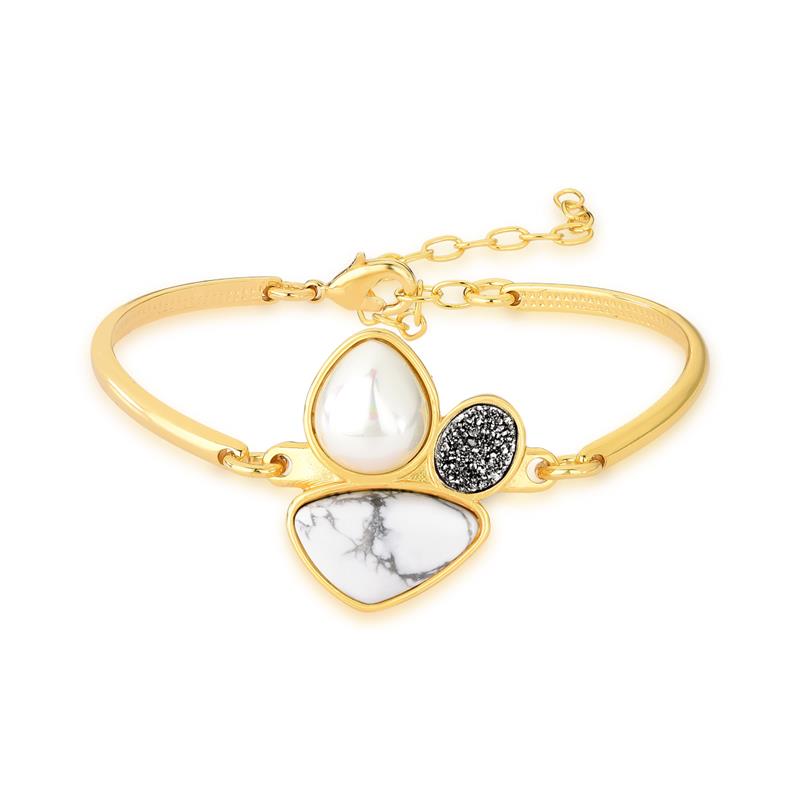 Pulseira Possebon Folheada a Ouro - Pedra Natural