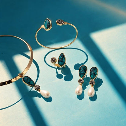 Pulseira Folheada a Ouro Esmeralda Coleção Preciosa