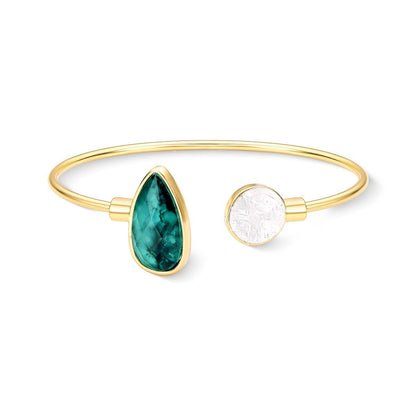 Pulseira Folheada a Ouro Esmeralda Coleção Preciosa