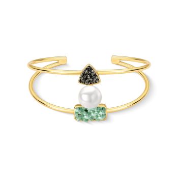 Conjunto Possebon Folheado a Ouro - Pedra Natural