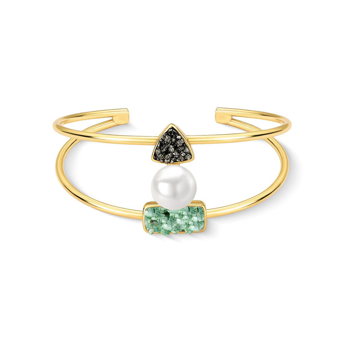 Pulseira Possebon Folheado a Ouro - Pedra Natural