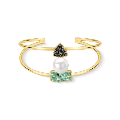 Pulseira Possebon Folheado a Ouro - Pedra Natural