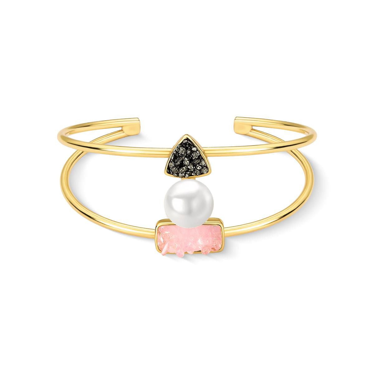 Pulseira Possebon Folheado a Ouro - Pedra Natural