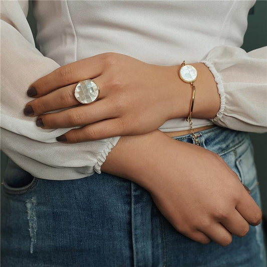 Pulseira Possebon Folheada a Ouro - Pedra Natural