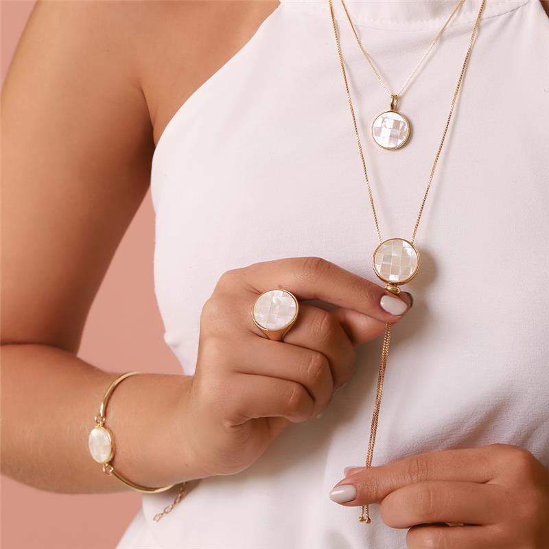Pulseira Brilhato Pedras Naturais Brasileiras — Folheado a Ouro