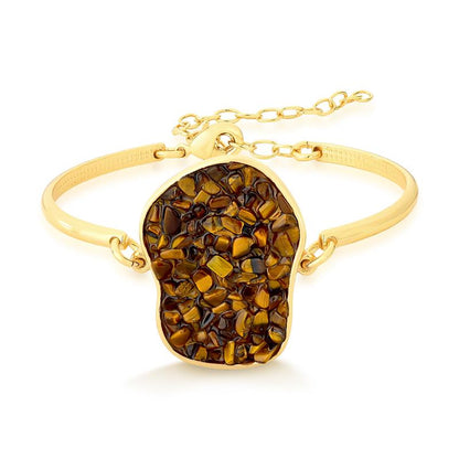 Pulseira Possebon Folheada a Ouro - Pedra Natural