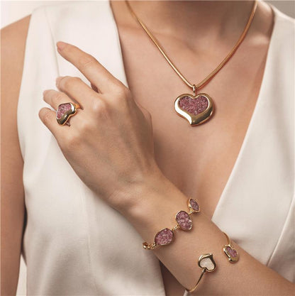 Pulseira Possebon Folheada a Ouro - Pedra Natural