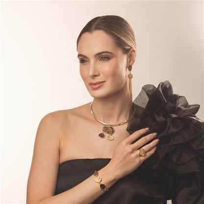 Pulseira Possebon Folheada a Ouro - Pedra Natural