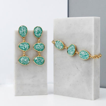 Pulseira Possebon Folheada a Ouro - Pedra Natural