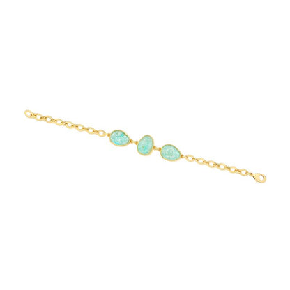 Pulseira Possebon Folheada a Ouro - Pedra Natural