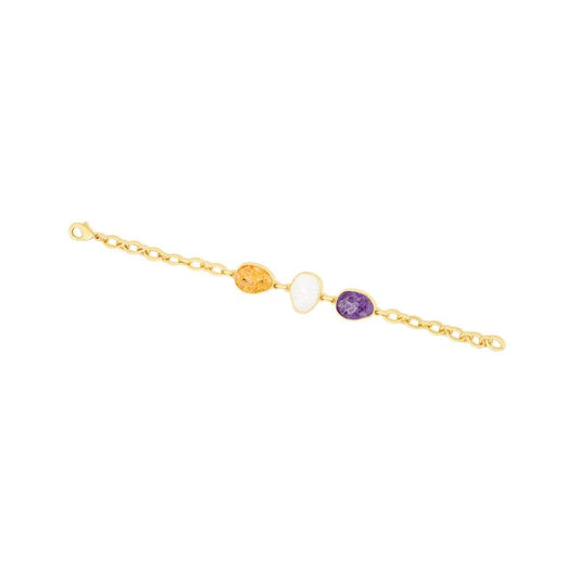 Pulseira Possebon Folheada a Ouro - Pedra Natural