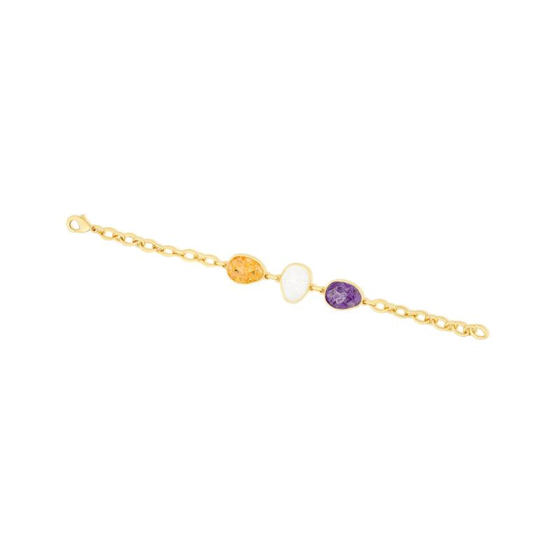 Pulseira Brilhato Pedras Naturais Brasileiras — Folheado a Ouro