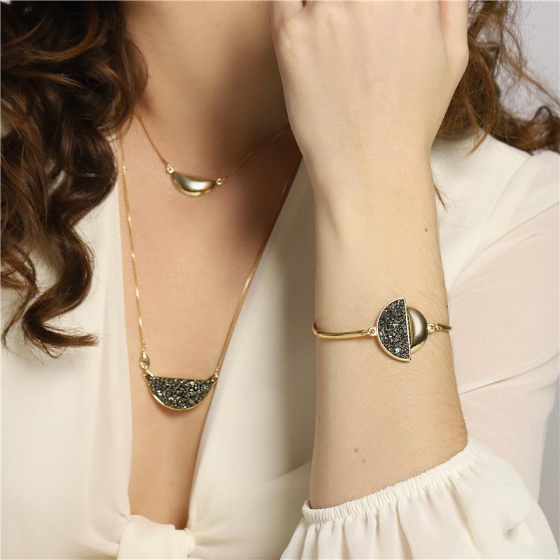 Pulseira Possebon Folheada a Ouro - Pedra Natural