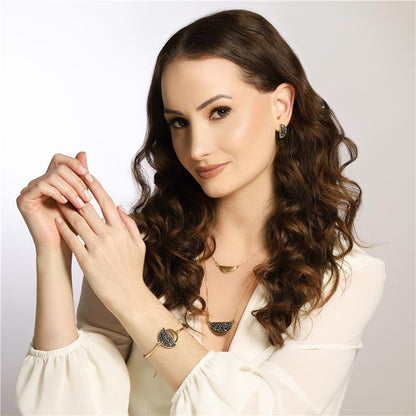 Pulseira Possebon Folheada a Ouro - Pedra Natural