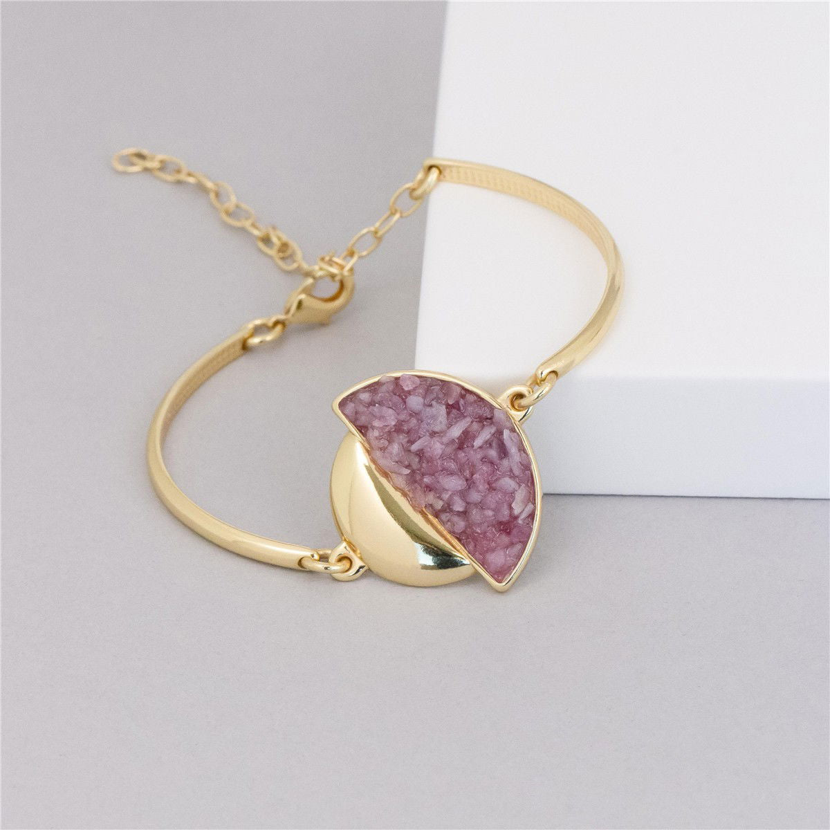 Pulseira Possebon Folheada a Ouro - Pedra Natural