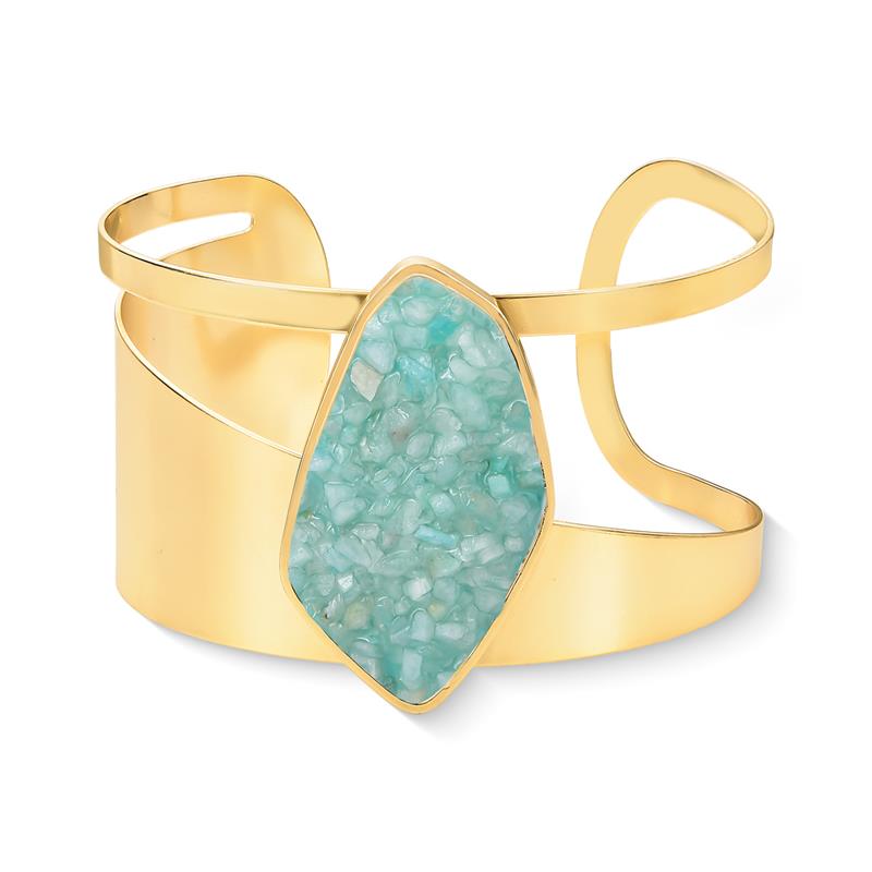 Pulseira Brilhato Pedras Naturais Brasileiras — Folheado a Ouro