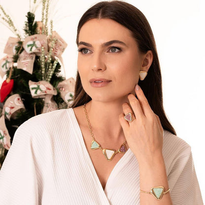 Pulseira Brilhato Pedras Naturais Brasileiras — Folheado a Ouro