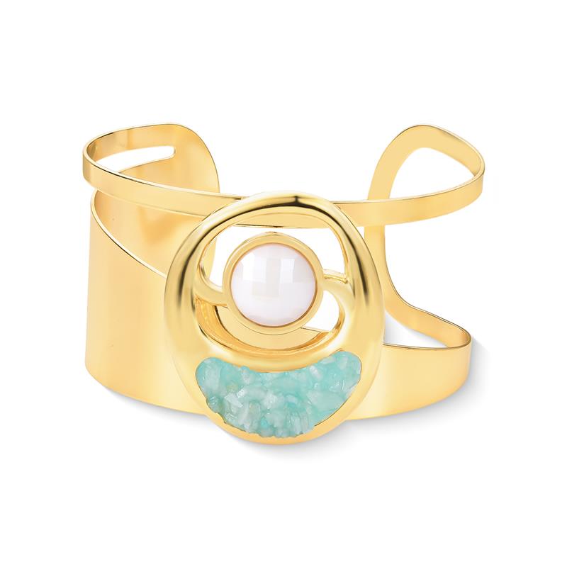 Pulseira Brilhato Pedras Naturais Brasileiras — Folheado a Ouro