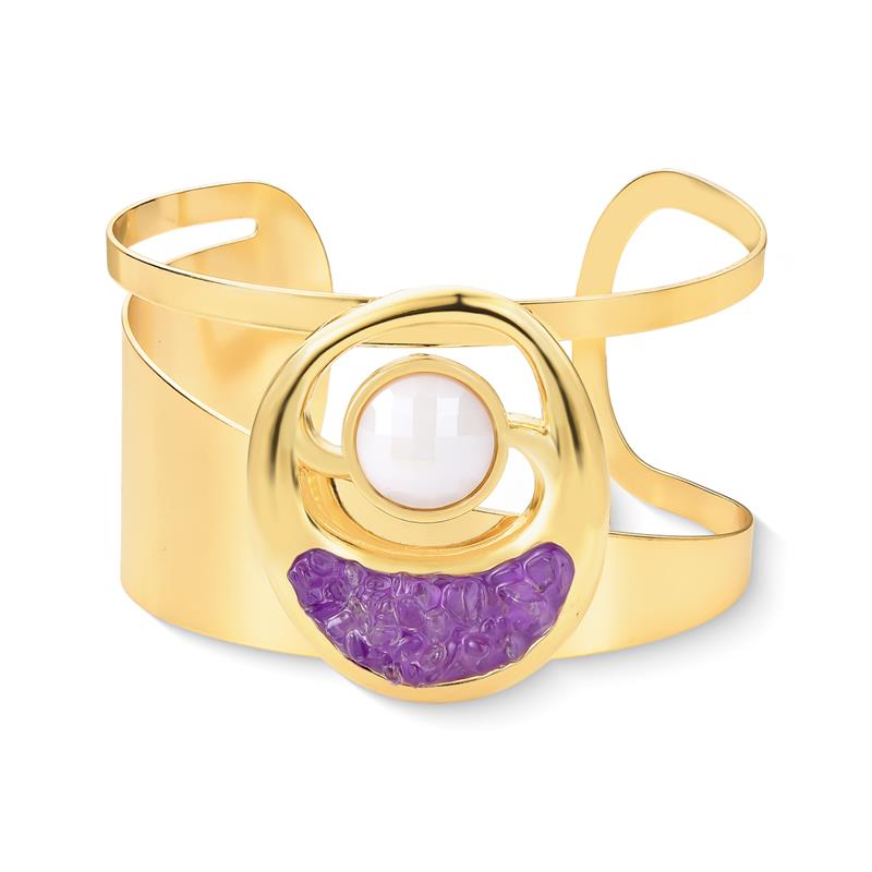 Pulseira Brilhato Pedras Naturais Brasileiras — Folheado a Ouro