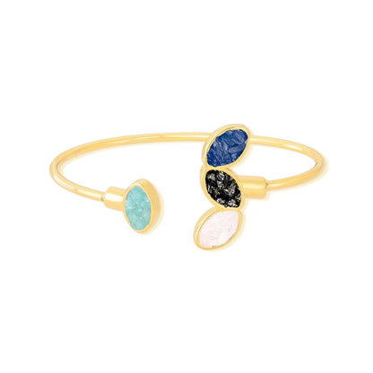Pulseira Brilhato Pedras Naturais Brasileiras — Folheado a Ouro