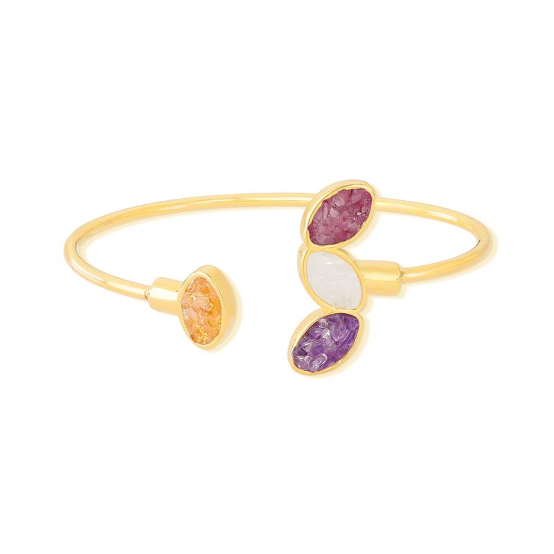Pulseira Brilhato Pedras Naturais Brasileiras — Folheado a Ouro