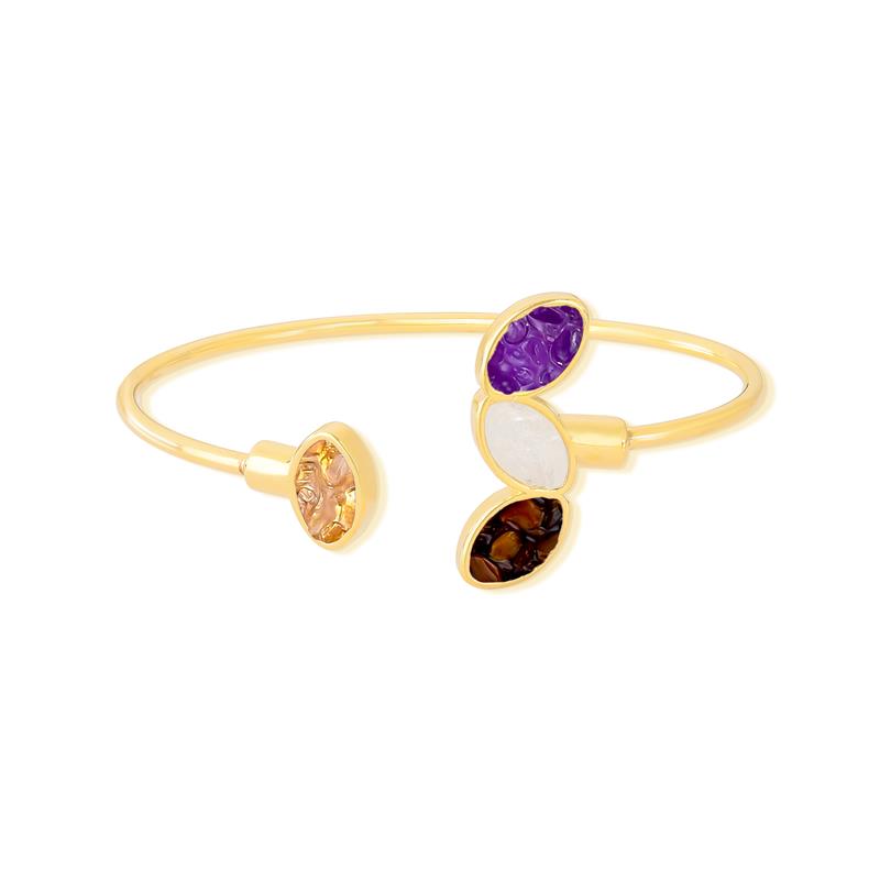 Pulseira Brilhato Pedras Naturais Brasileiras — Folheado a Ouro