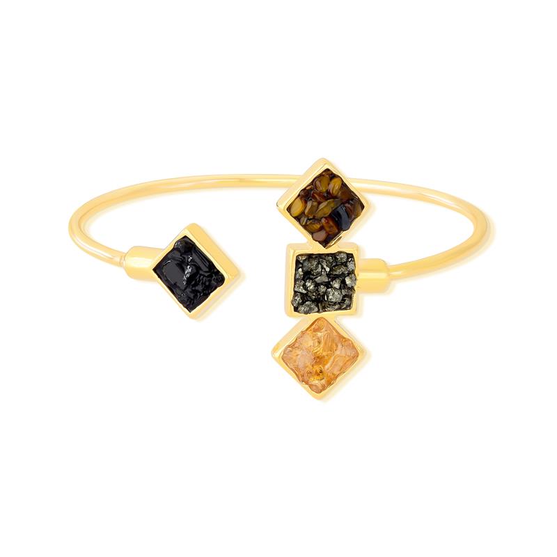 Pulseira Brilhato Pedras Naturais Brasileiras — Folheado a Ouro