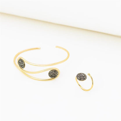 Pulseira Brilhato Pedras Naturais Brasileiras — Folheado a Ouro