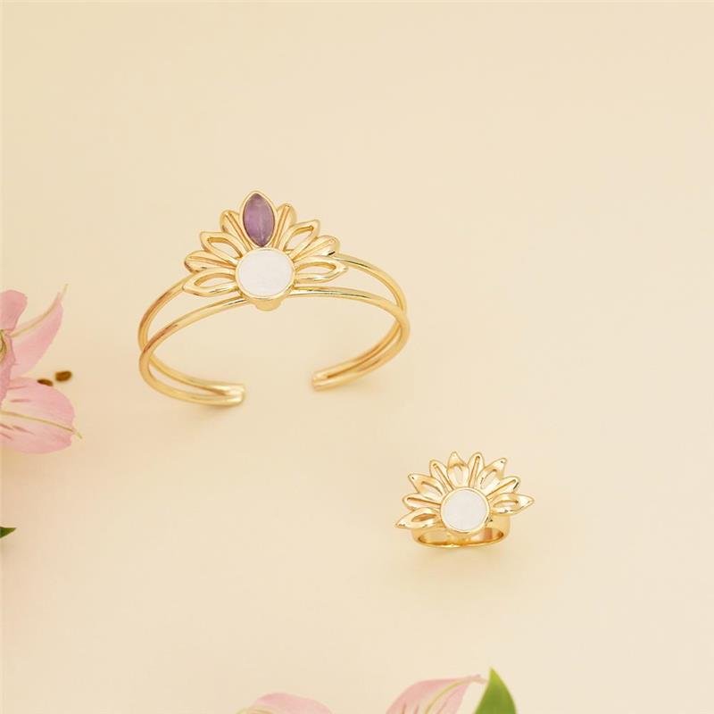 Pulseira Brilhato Pedras Naturais Brasileiras — Folheado a Ouro